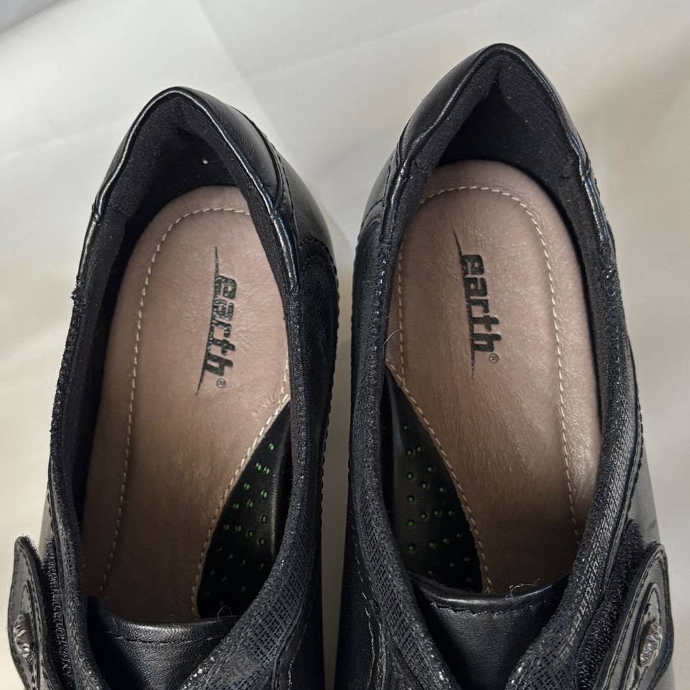 Earth Women's Black Leather Loafers 11B - Picture 5 of 16
